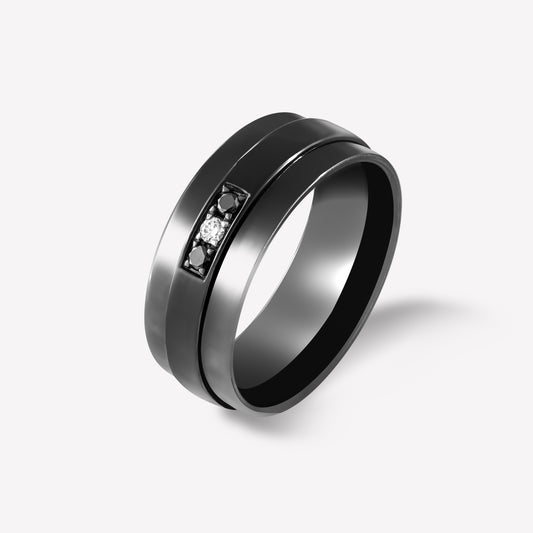 Eclipse Black Gold Black Diamond Ring