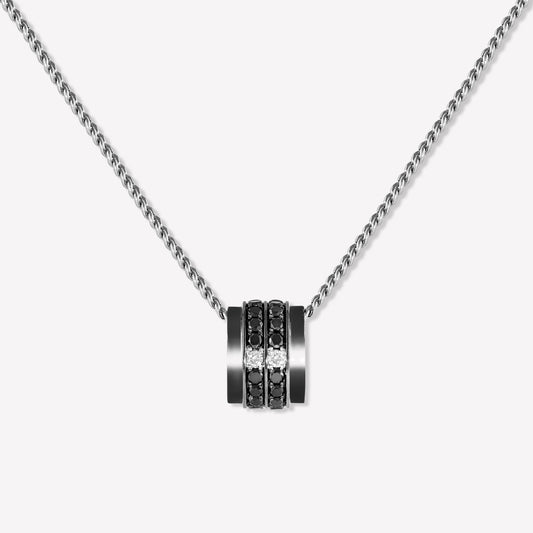 Eclipse Black & White Gold Black Diamond Necklace