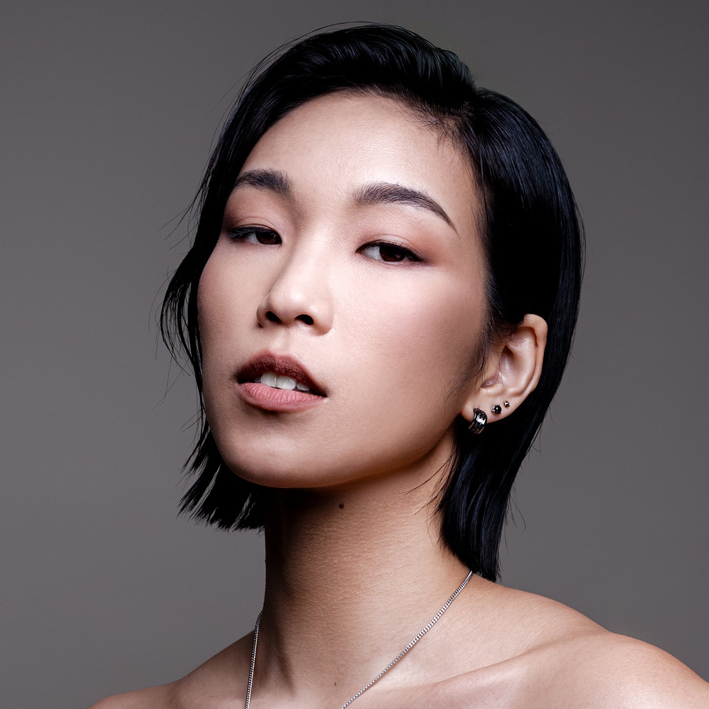 18K Rose Gold Black Diamond Earrings