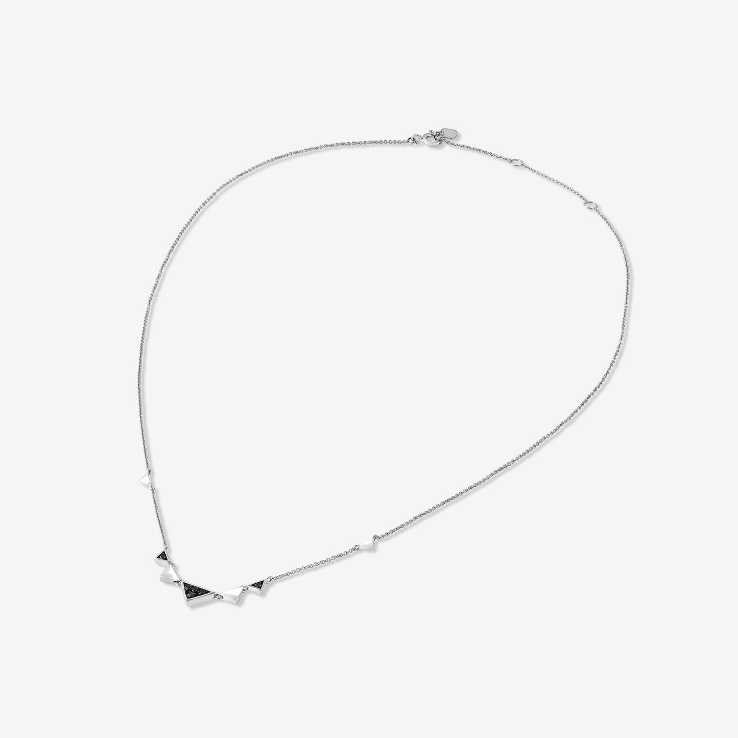 Triangle 18K White Gold Black Diamond Necklace