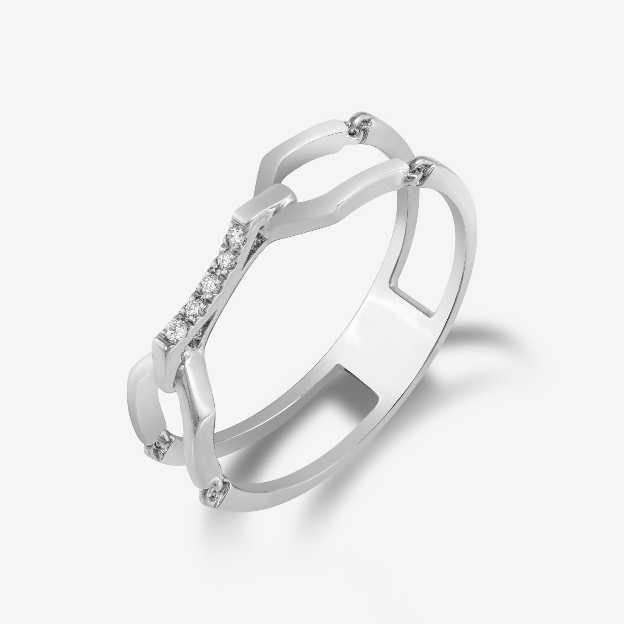 LIENS PINK GOLD DIAMOND RING