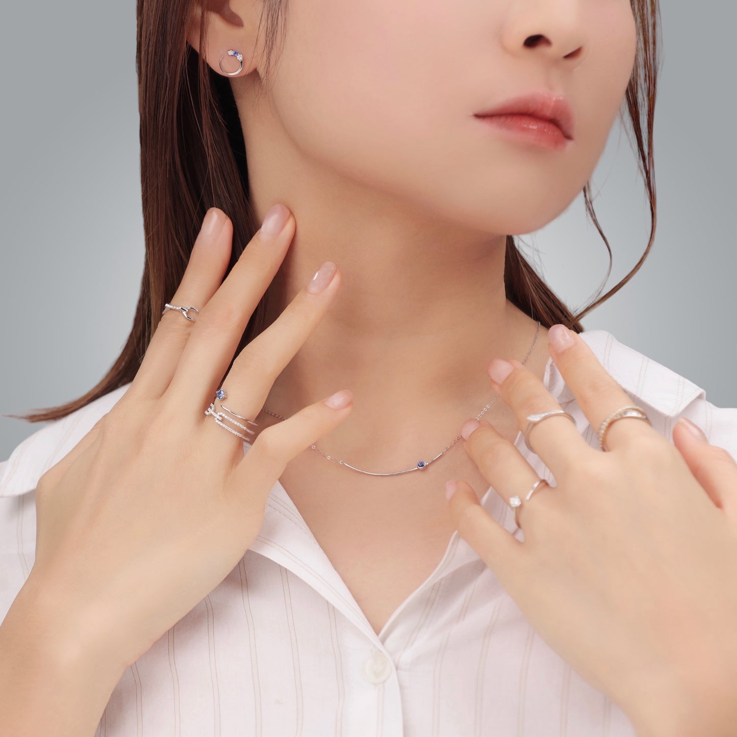 Links Starry 18K White Gold White Diamond Ring