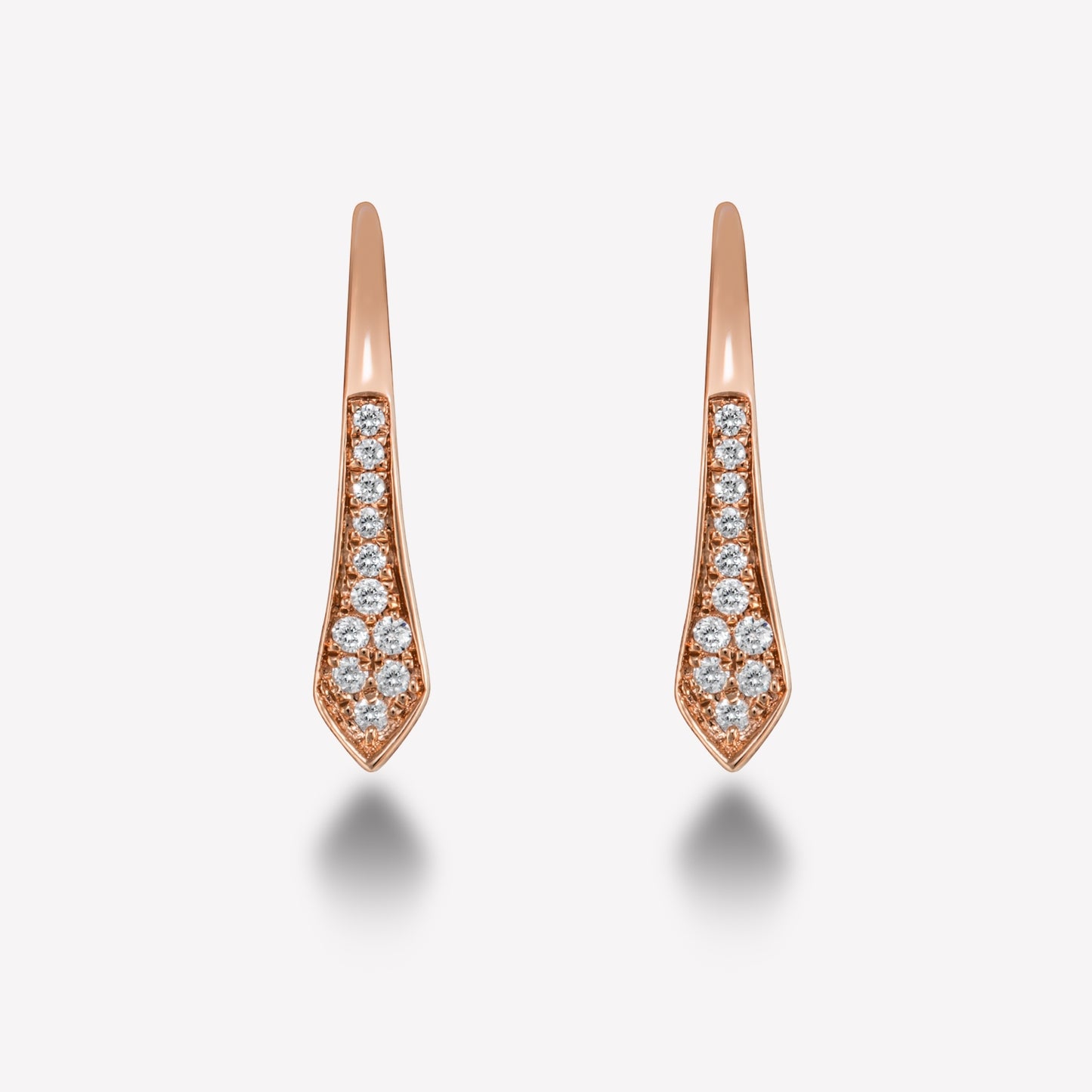Arrow 18K Rose Gold White Diamond Earrings