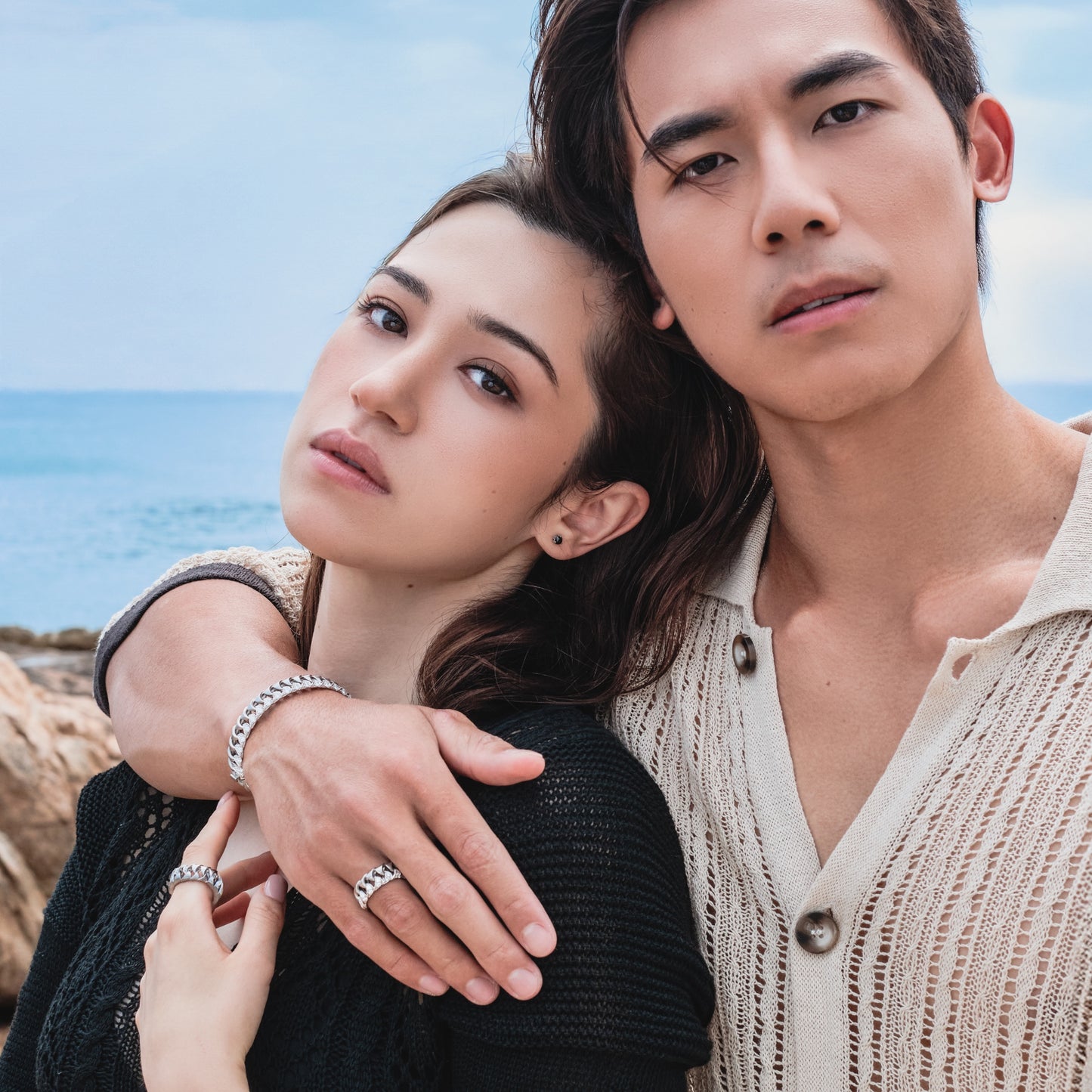 Shark Platinum Titanium Diamond Ring