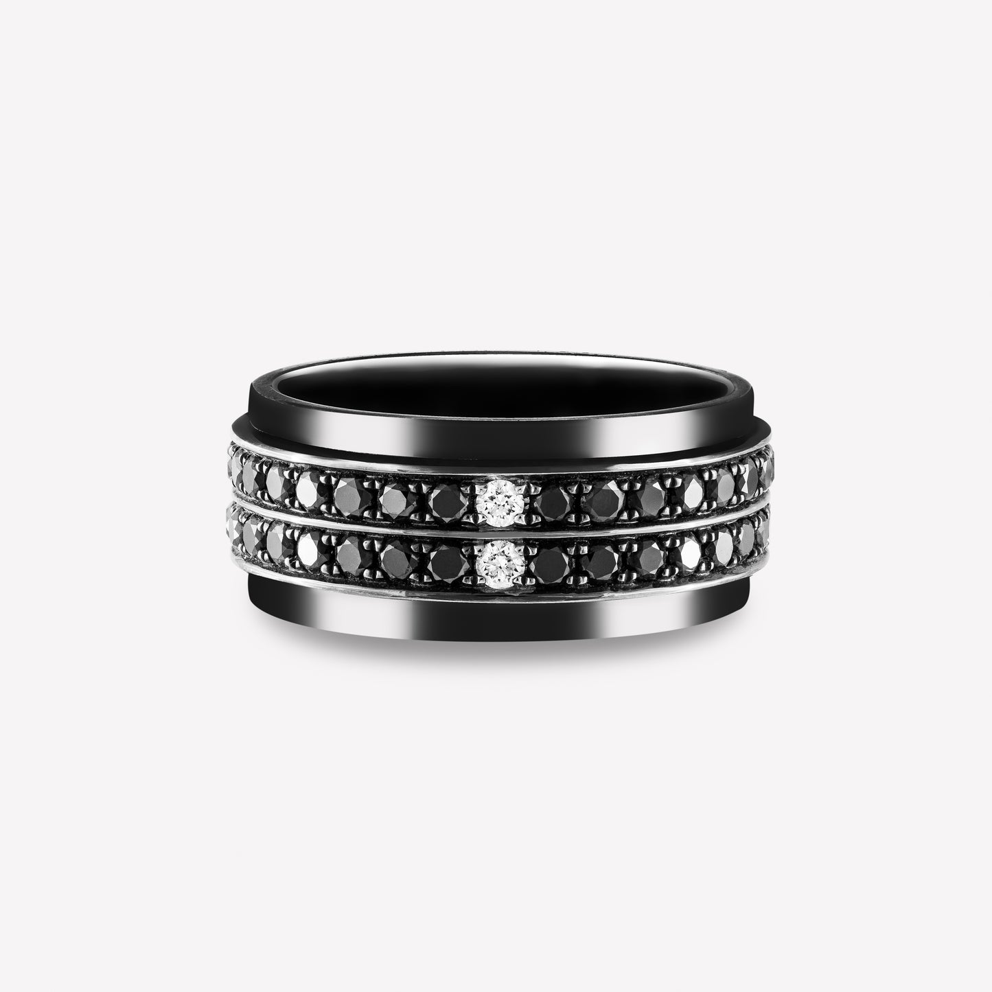 Full Eclipse Black Gold Black Diamond Ring