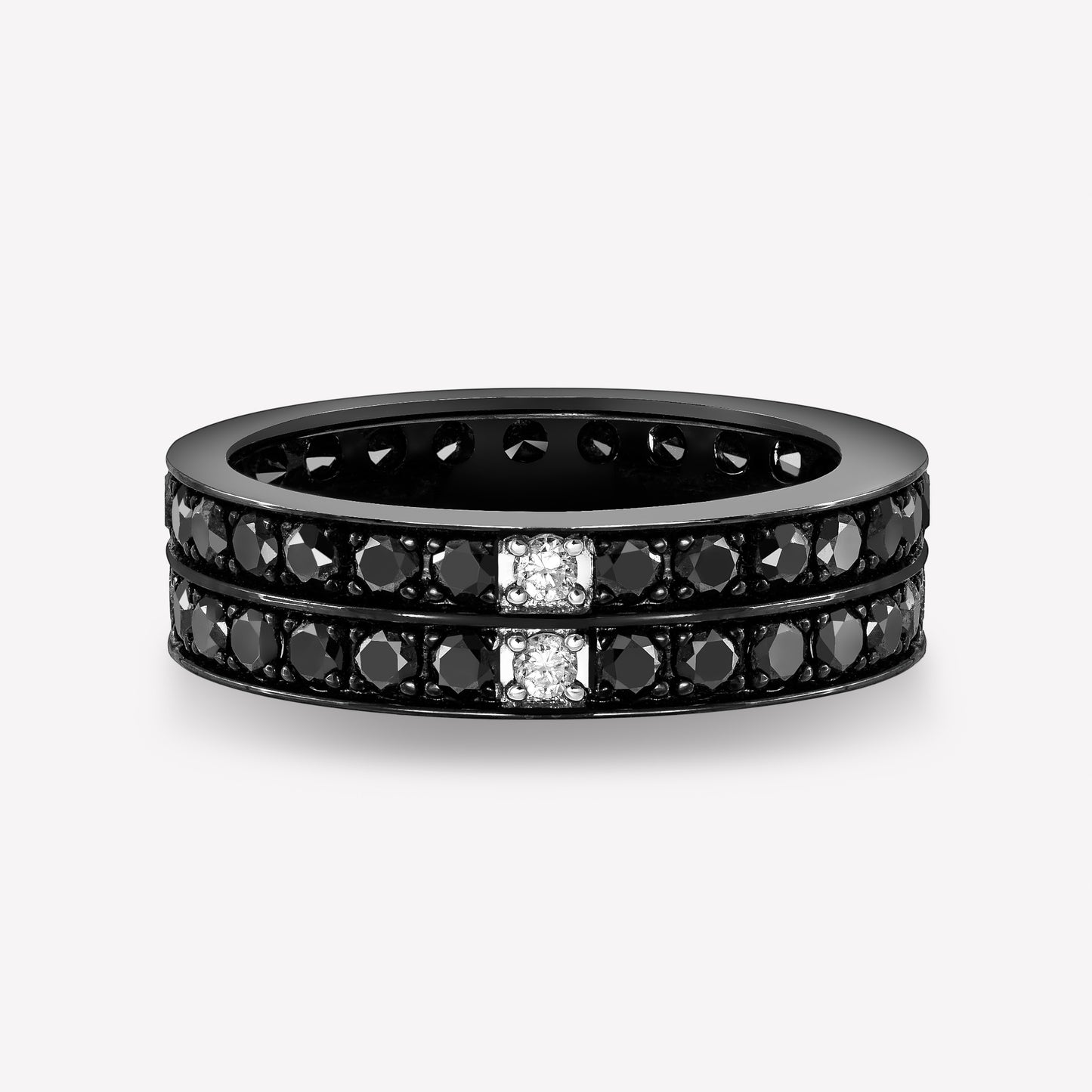 Eclipse Eternity Black Gold Black Diamond Ring