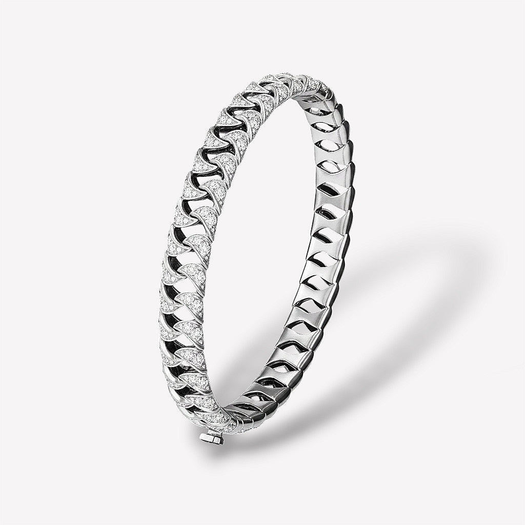 Shark Titanium Full Diamond Bangle