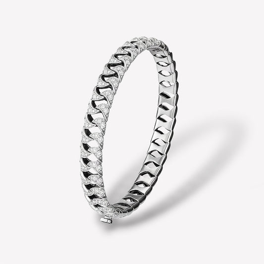 Shark Titanium Full Diamond Bangle