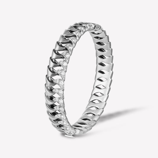Shark Platinum & Titanium Diamond Deluxe Bangle