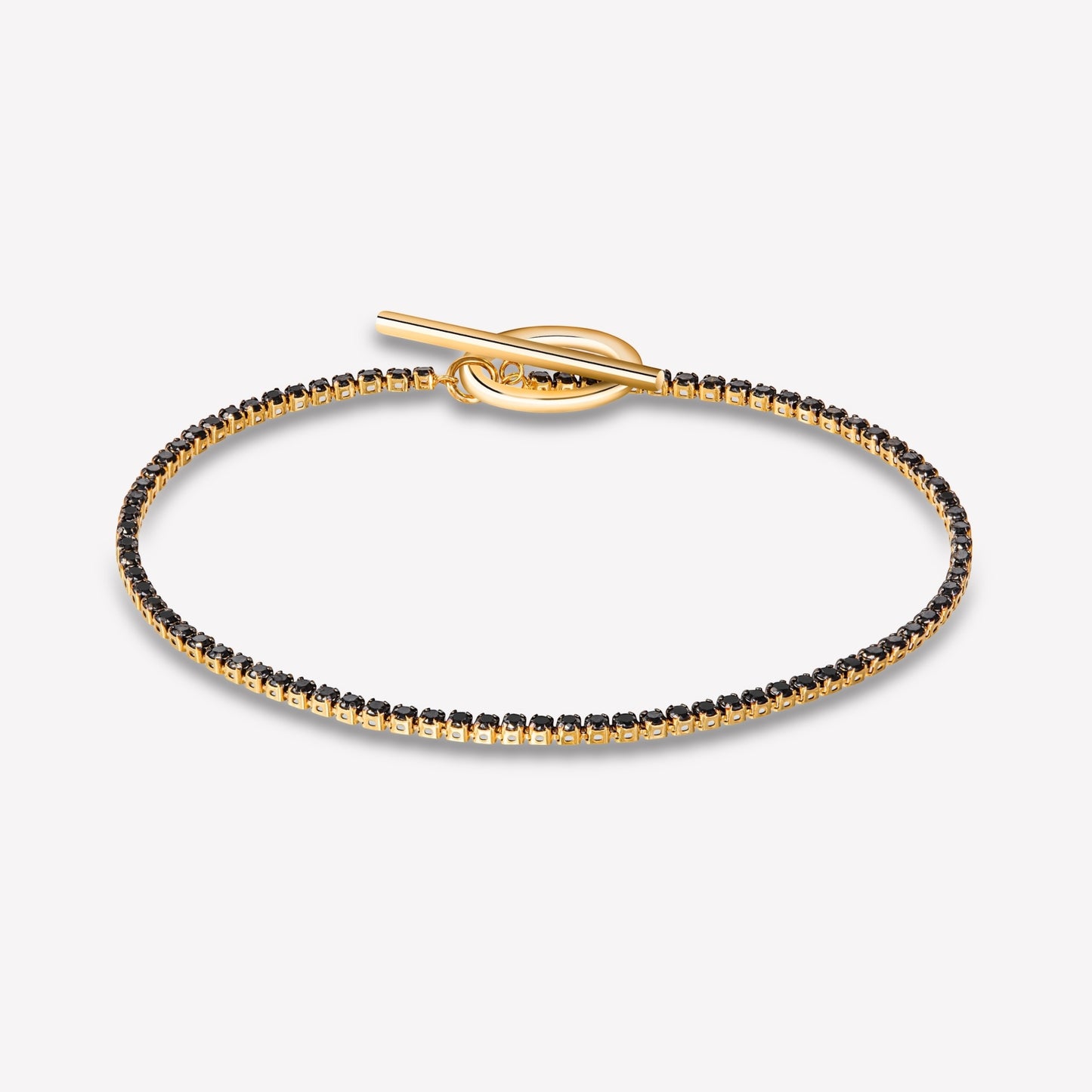 Lock 18K Yellow Gold Black Diamond Bracelet