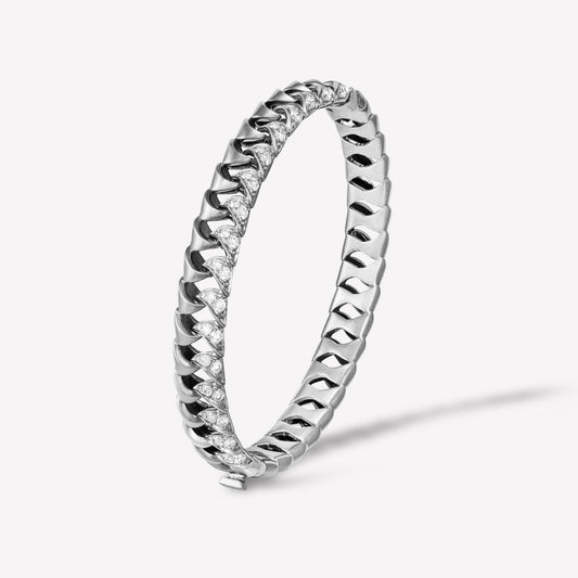 Shark Platinum & Titanium Diamond Bangle
