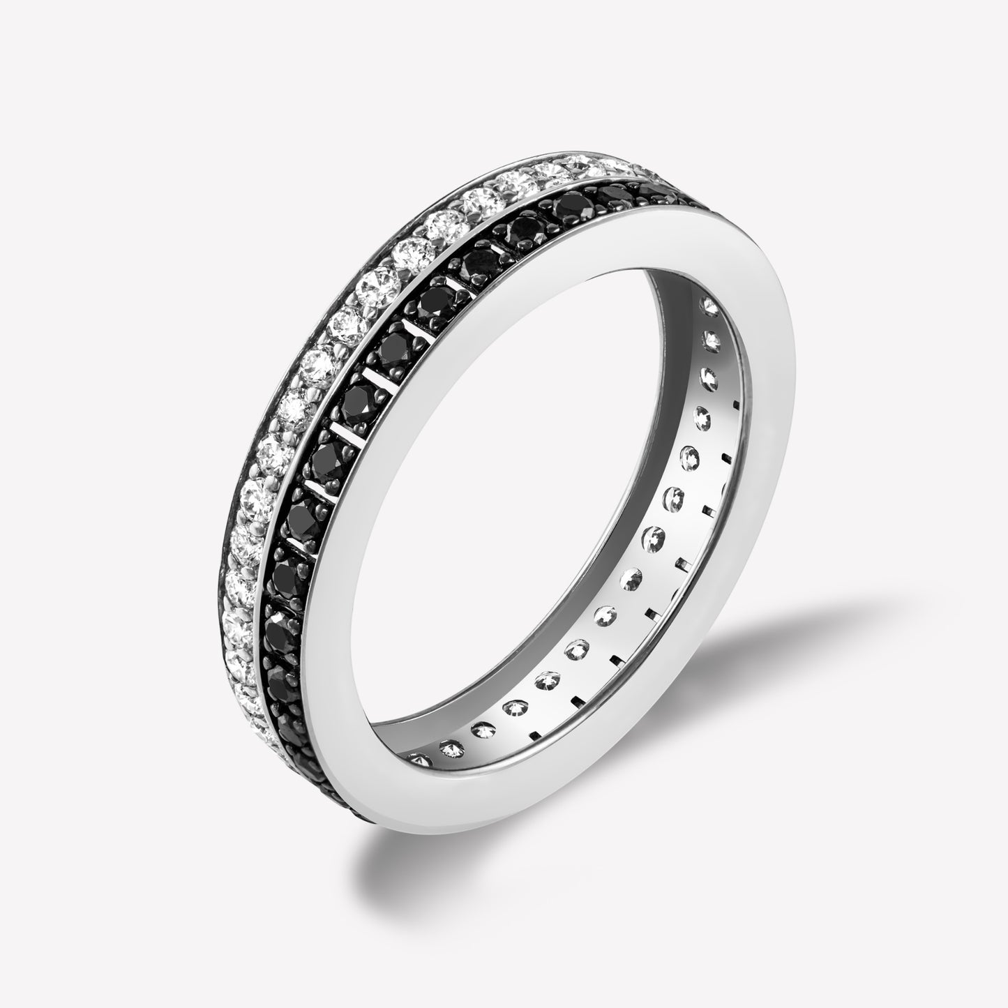 Halo White Gold Black & White Diamond Ring