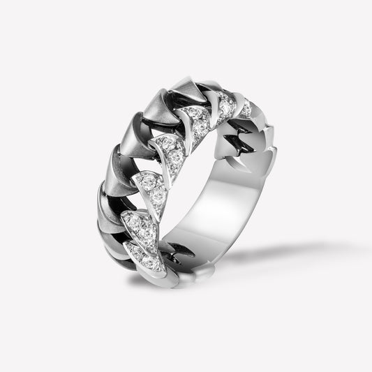 Shark Platinum Titanium Diamond Ring