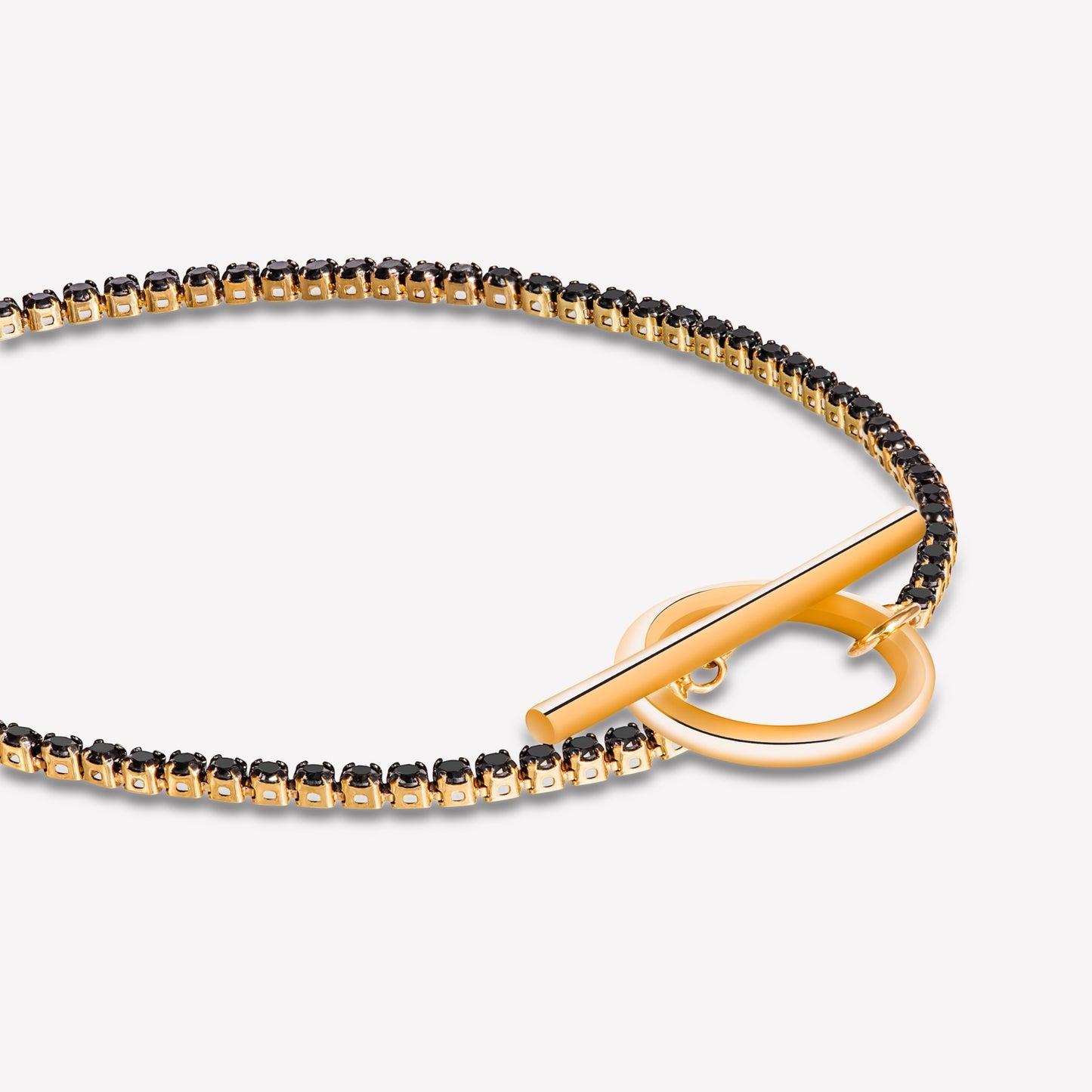 Lock 18K Yellow Gold Black Diamond Bracelet