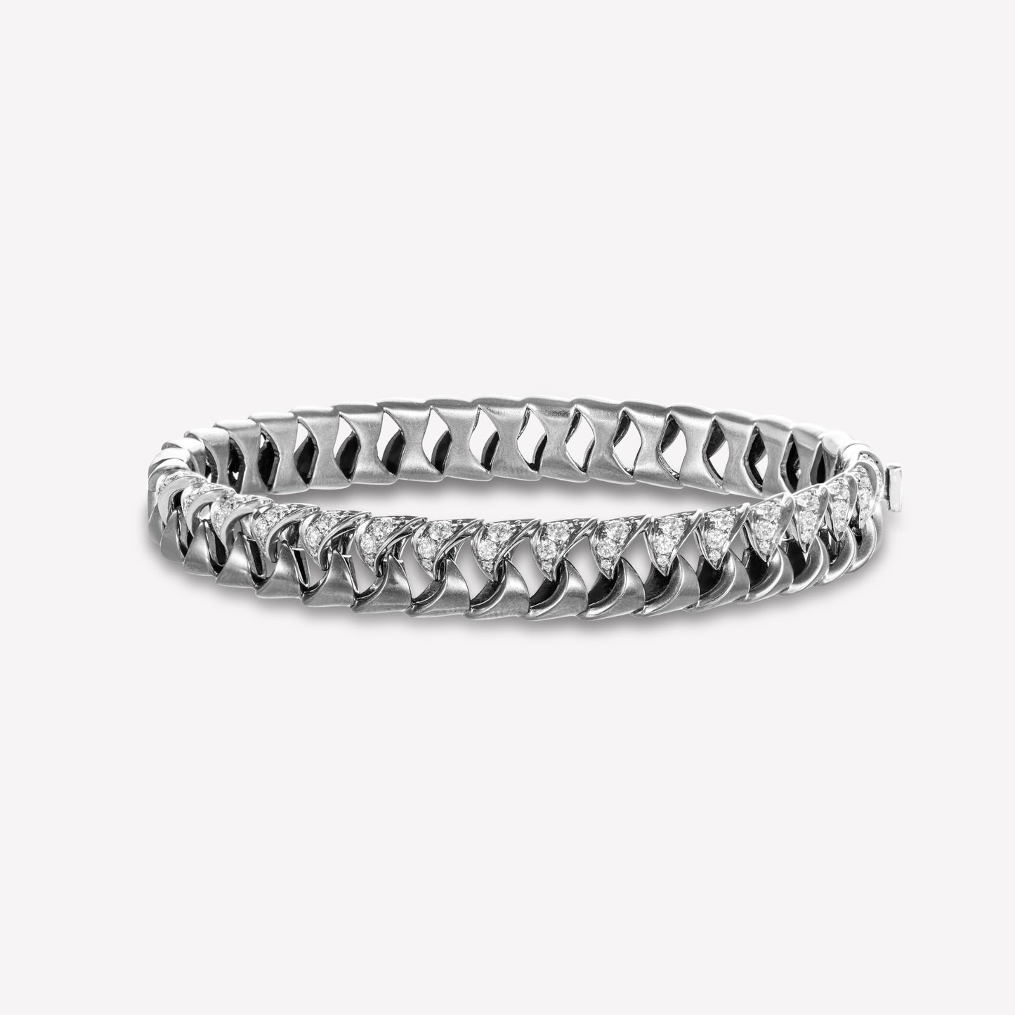 Shark Platinum & Titanium Diamond Bangle