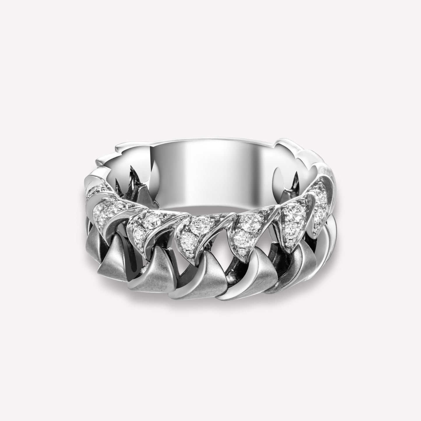 Shark Platinum Titanium Diamond Ring