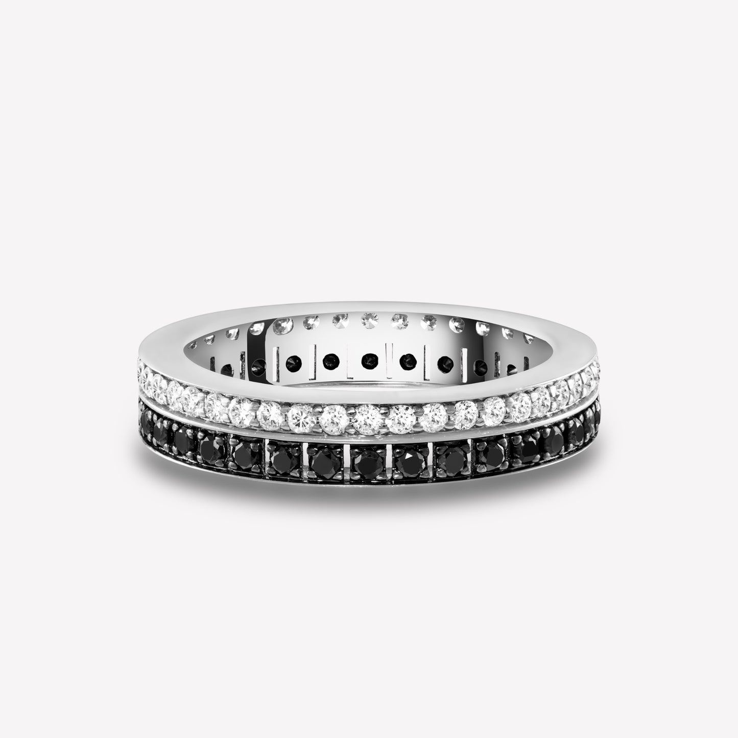 Halo White Gold Black & White Diamond Ring