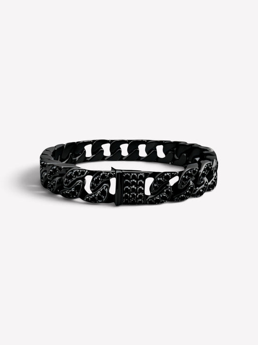 Black Titanium Full Black Diamond Bracelet