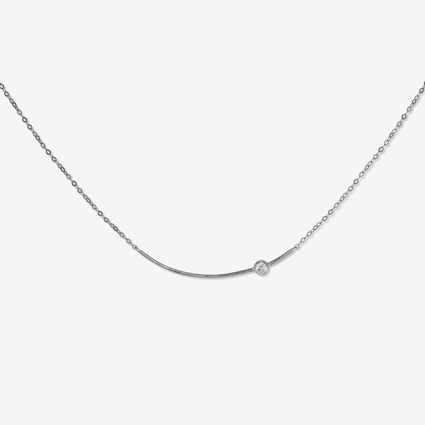 Smile White Gold Diamond Necklace